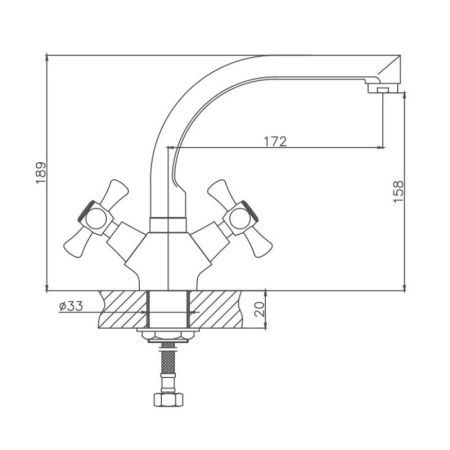 Смеситель для кухни Cron CN4742 на мойку хром