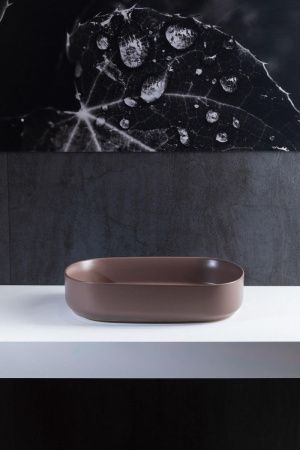 Раковина керамическая Allen Brau Fantasy 4.11022.TP 60х40 накладная цвет коричневый без отверстий под смеситель