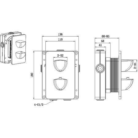 Смеситель для ванны с душем Allen Brau Infinity 5.21116-31 встраиваемый в стену черный с термостатом