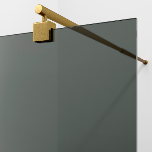 Душевая перегородка WasserKRAFT Rur 30W 30W39BG-TG 90х200 стекло тонированное профиль золото матовое - фото 3