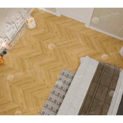SPC ламинат Alpine Floor Chervon Alpine ECO 18-20 MC Caldo Chevron толщина 0.5 см 43 класс 600х127 - фото 3