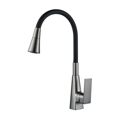 Смеситель для кухни Shevanik S543T-3 на мойку оружейная сталь/черный - фото 2