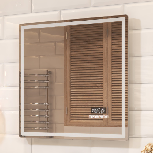 Зеркало с подсветкой VIGO Geometry Media Voice 46 70х70 - фото 2