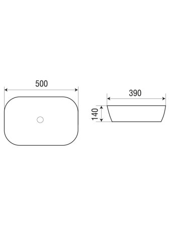 Раковина из сантехнического фаянса WeltWasser WW SK 10000004538 40 см накладная цвет черный без отверстий под смеситель