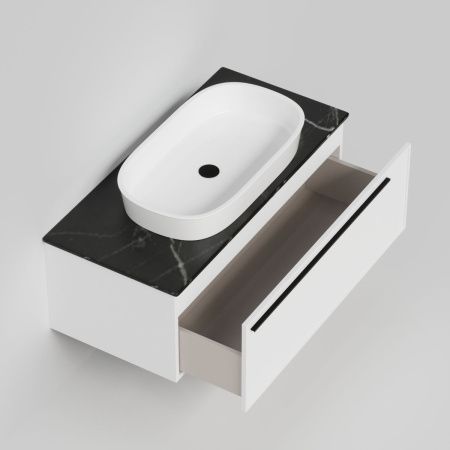 Тумба со столешницей La Fenice ELBA NFNC-01-ELB-B-100-3-GB 100х50 подвесная цвет белый