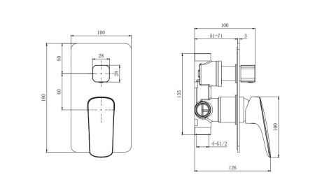 Душевая система Aquatek ВЕГА AQ1073CR встраиваемая в стену цвет хром