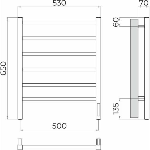 Полотенцесушитель Terminus 4670078544445 53х65 электрический хром - фото 3