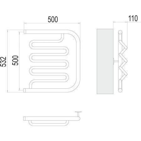 Полотенцесушитель водяной Terminus 4620768880971 50х55 хром