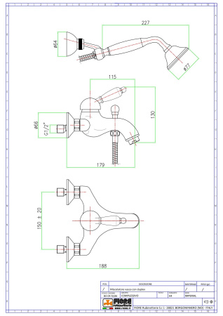 Смеситель Fiore Imperiale 83OO5104 настенный золото