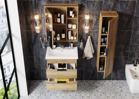 Шкаф-пенал Onika Легран 403068 30х120 подвесной цвет коричневый