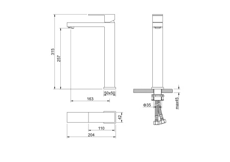 Смеситель Aquatek ЛИБРА AQ1604CR на раковину хром без термостата
