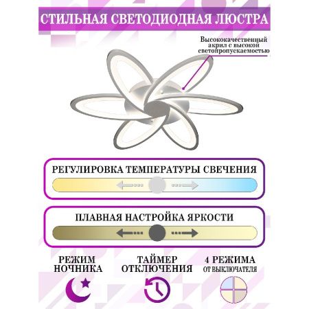 Люстра потолочная Natali Kovaltseva Smart LEDLight (Смарт ЛЕДЛигхт) LED LAMPS 81217