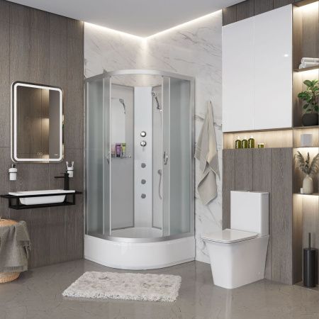 Душевая кабина Niagara Classic 33011424BKG 90х90 четверть круга без крыши ориентация универсальная