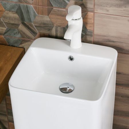 Раковина из сантехнического фарфора Melana B125-805 40х40 напольная цвет белый 1 отверстие под смеситель