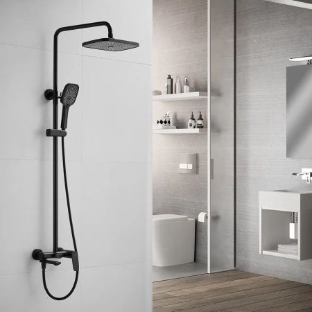 Душевая стойка Shevanik S8536H настенная цвет черный