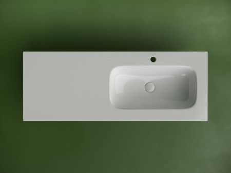 Раковина из сантехнического фарфора Ceramica Nova GRACE CN7021 120х50 накладная цвет белый 1 отверстие под смеситель