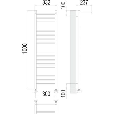 Полотенцесушитель водяной Terminus 4670078529848 35х100 хром
