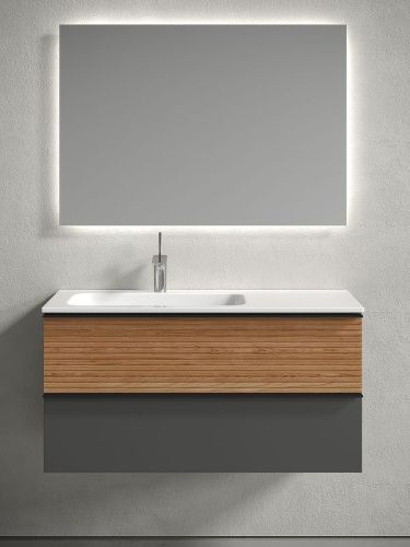 Тумба под раковину Sancos DELTA DL100LGR 100х40 подвесная цвет коричневый - фото 4