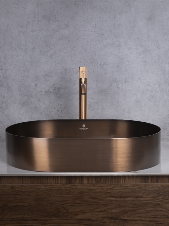Раковина из нержавеющей стали AltroBagno Eterno AltroBagnoEterno001028BrAn 60х40 накладная цвет бронза
