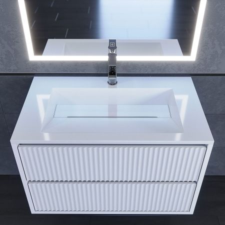 Раковина из искусственного камня Uperwood Next Premium 290000009 80х50 полувстраиваемая цвет белый