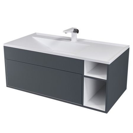 Тумба с раковиной Uperwood Lotus Premium 39340207465 100х50 цвет серый