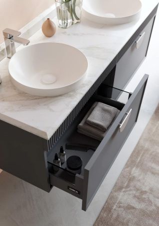 Тумба с раковиной Orka Molino 5004666 80х60 подвесная цвет черный