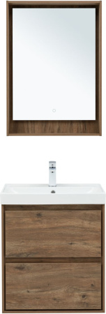 Тумба под раковину Aquanet Милан 00336377 60х45х64 подвесная цвет темное дерево