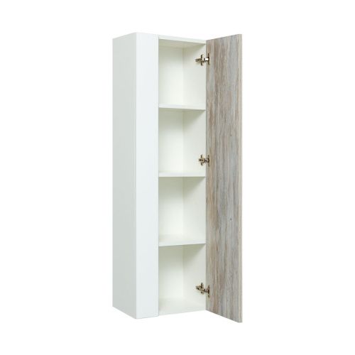 Шкаф-пенал RUNO ВУДЛАЙН 00-00001012 35х25х120 подвесной цвет белый - фото 2