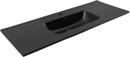 Раковина керамическая Aquanet Flat 00329258 120х50 полувстраиваемая цвет черный 1 отверстие под смеситель