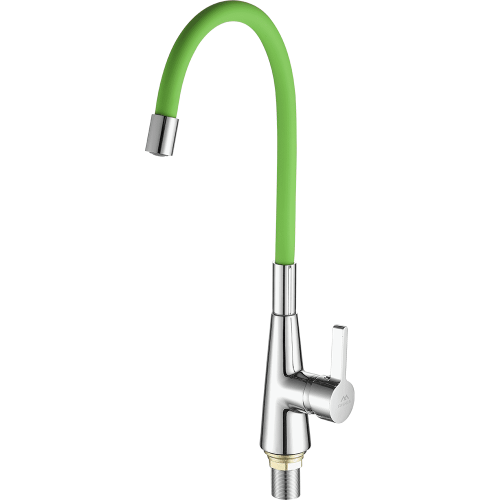 Смеситель для кухни Fashun A4153+B05 на мойку хром/зеленый - фото 2