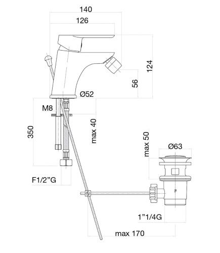 Смеситель Fiore 81BX8130 на биде черный/хром - фото 3