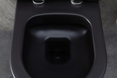 Чаша унитаза подвесная Allen Brau Priority 4.31001.31 цвет черный матовый без сиденья безободковая каскадный смыв