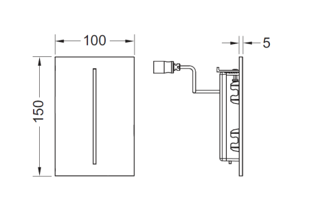 Клавиша смыва для писсуаров сенсорная Tece TECEfilo 9242051 цвет белый