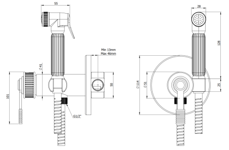 Гигиенический душ со смесителем Remer AL65Z хром