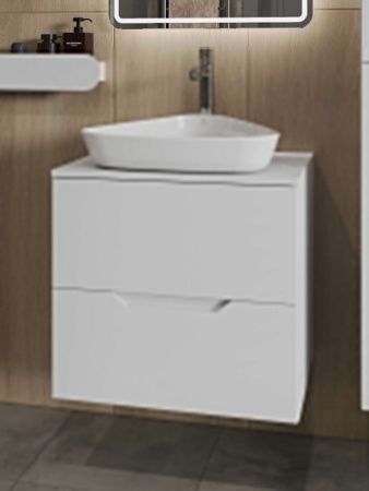 Тумба с раковиной Orange Line Li-60TuwMDF+B07-500W 60х50 подвесная цвет белый