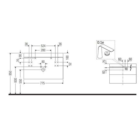Тумба с раковиной Duravit Happy D.2 Plus HP4637O8080 80х50 цвет черный
