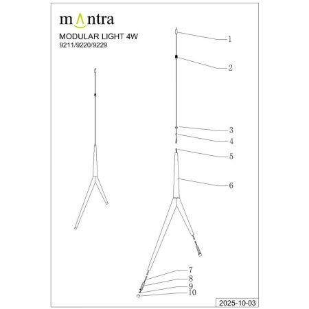 Светильник подвесной Mantra Arrecife (Аррецифе) 9211