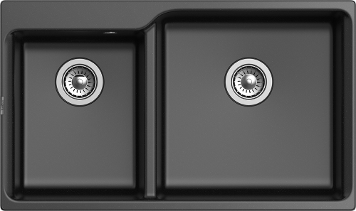 Кухонная мойка Rivelato AXEL X-90D nero 87х52 цвет черный - фото 2