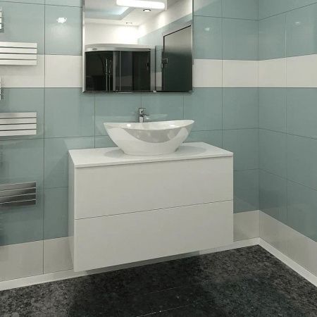 Тумба с раковиной Orange Otto Ot-100TuMDF+G56 100х50 подвесная цвет белый