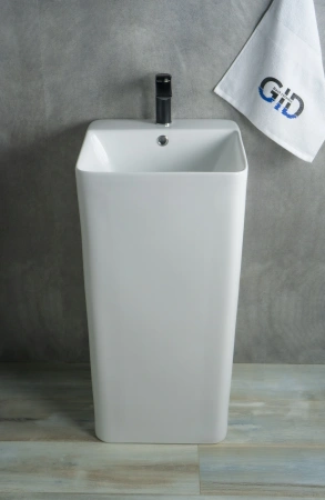 Раковина керамическая Gid Autonomo 81117 42х41 напольная цвет белый 1 отверстие под смеситель