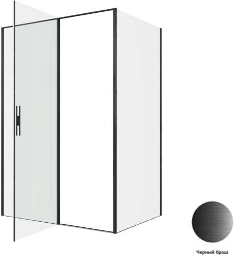 Душевой уголок Allen Brau Priority 3.31036.BBA + 3.31048.BBA 140х100 стекло прозрачное профиль черный без поддона - фото 4