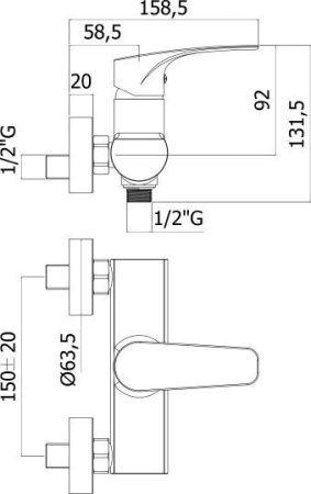 Смеситель для душа Paffoni Lime LM168CR настенный хром