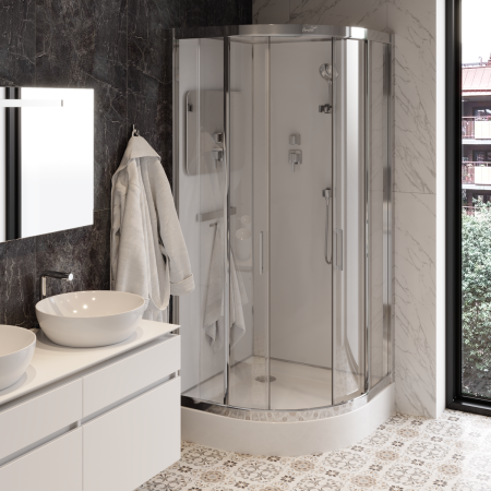 Душевая кабина Cerutti SPA VIVA101 100х100 четверть круга с крышей ориентация универсальная