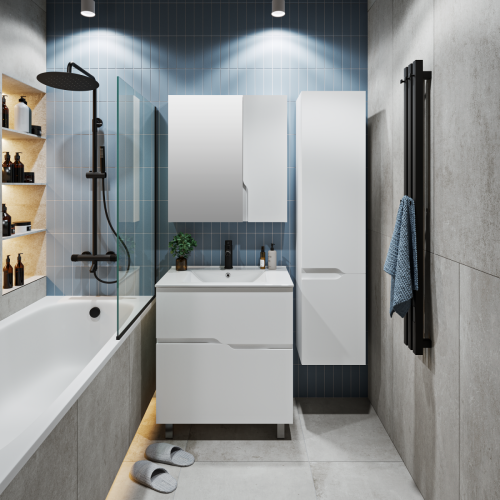 Тумба под раковину Runo Палермо 00-00004157 70х50 напольная цвет белый - фото 4