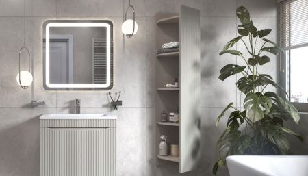 Шкаф-пенал Velvex Alba 287 тирамису 40х150 подвесной цвет серый