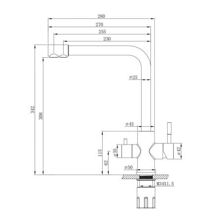 Смеситель для кухни WesnaArt Eko EKO05-151Black на мойку черный