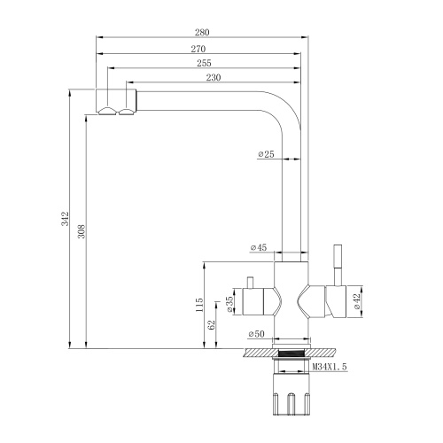 Смеситель для кухни WesnaArt Eko EKO05-151Black на мойку черный - фото 2