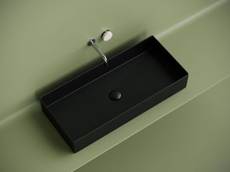 Раковина из сантехнического фарфора Ceramica Nova ELEMENT CN6072MB 80х40 накладная цвет черный без отверстий под смеситель