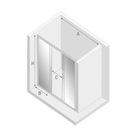 Душевая дверь New Trendy NEW CORRINA D-0183A 140х195 стекло прозрачное профиль хром глянцевый