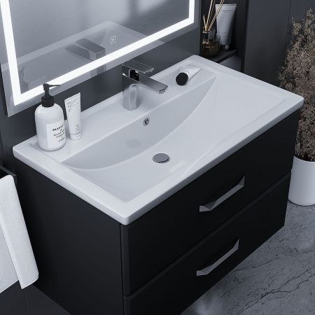 Раковина из искусственного камня Uperwood Foster 291020342 80х50 полувстраиваемая цвет белый